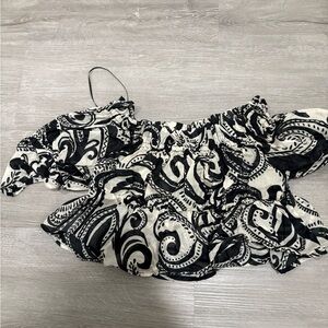 Chic Black and White Women's Blouse